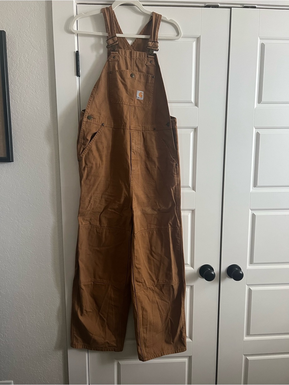 Carhartt Brown Duck Bib Overalls - Kids Work Cargo Overalls